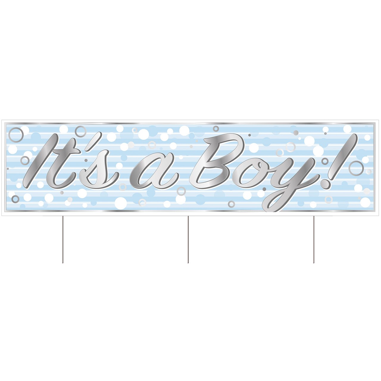 Beistle 11¾in. x 3Feet 11in. Plastic Jumbo Its A Boy! Yard Sign - 6 Pack
